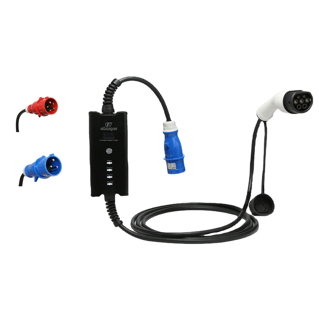 Home Use 16A 32A Adjustable El - Portable Ev Charger 32A Type 2 Cee Plug recension och pris