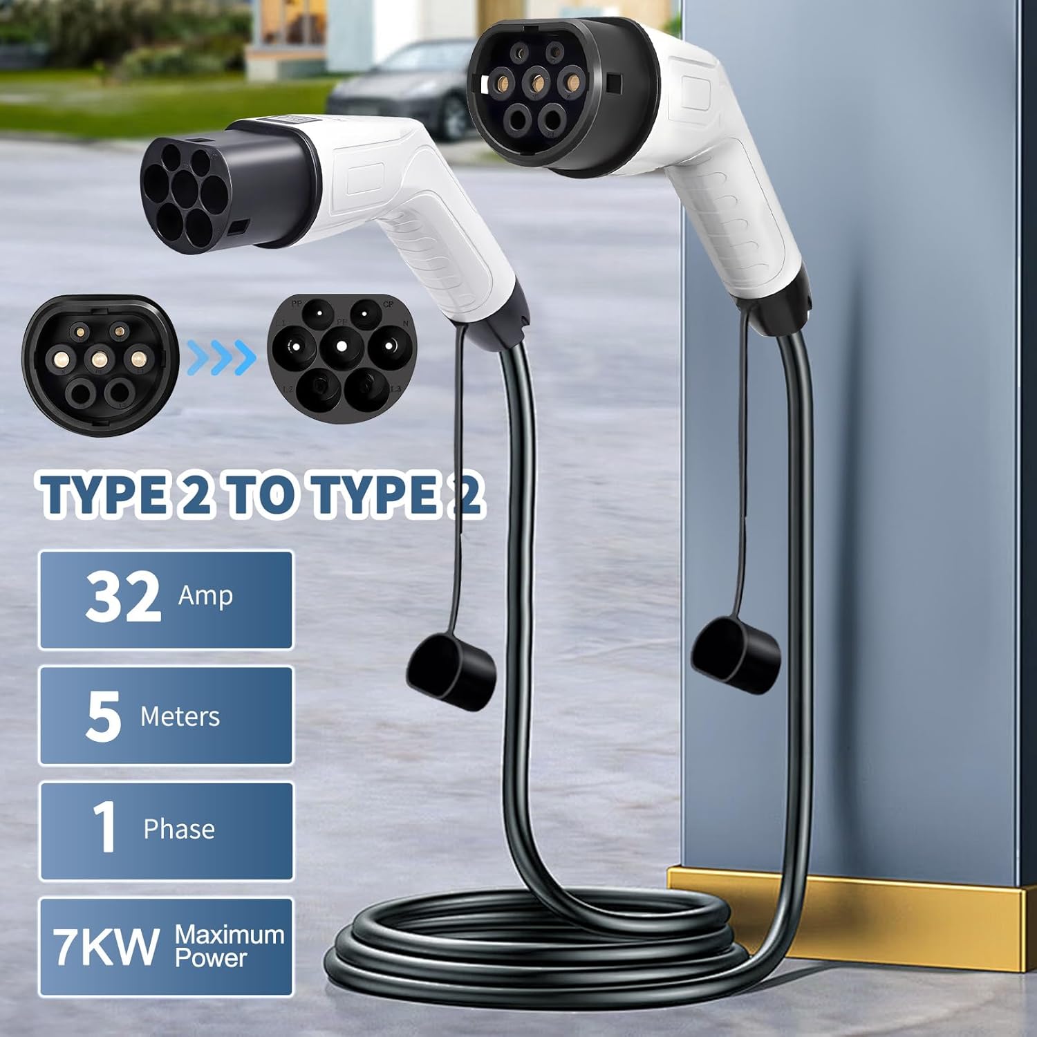 5M TPU 1 Phrase Type 2 62196 I - Ev Charging Cable recension och pris