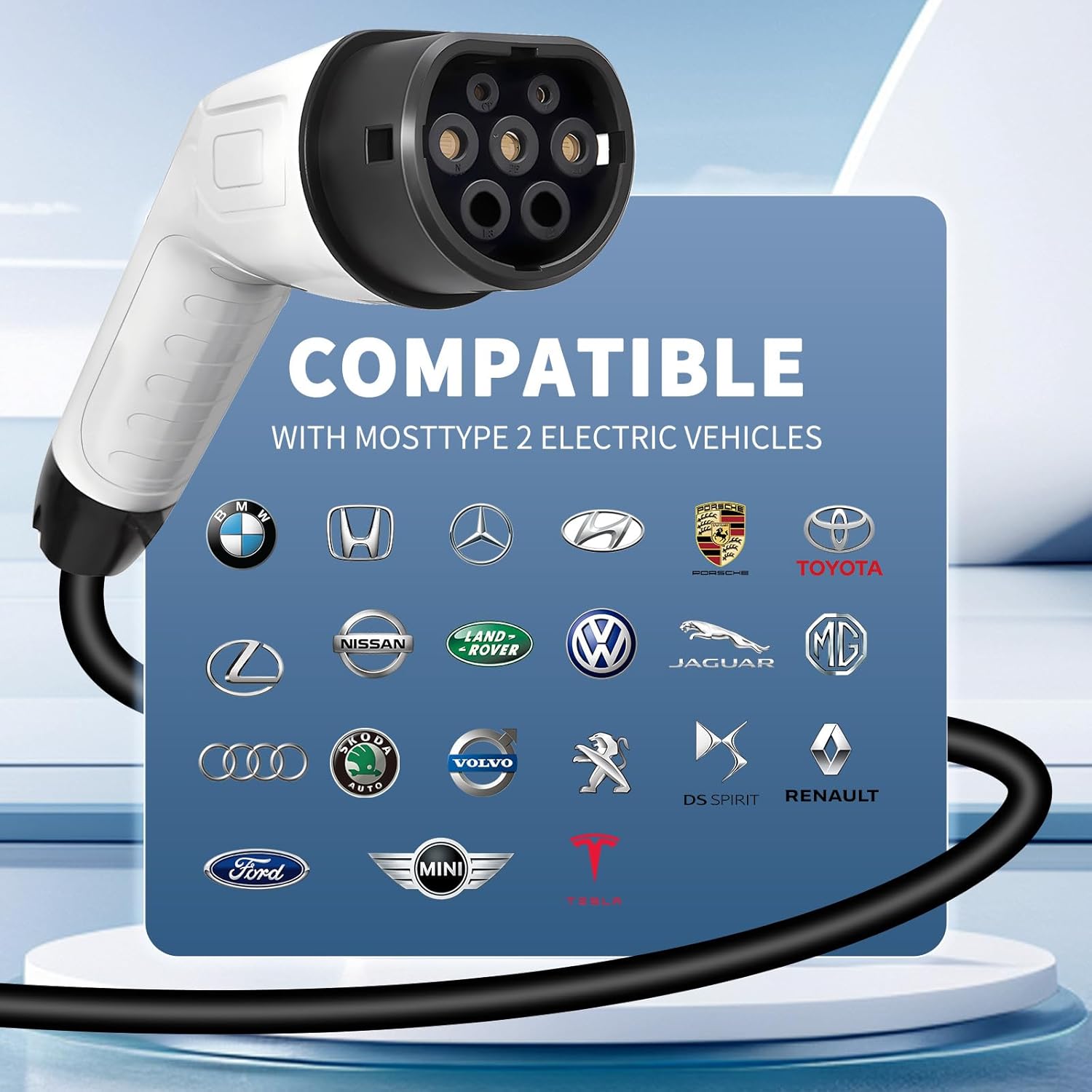 5M TPU 1 Phrase Type 2 62196 I - Ev Charging Cable recension och pris