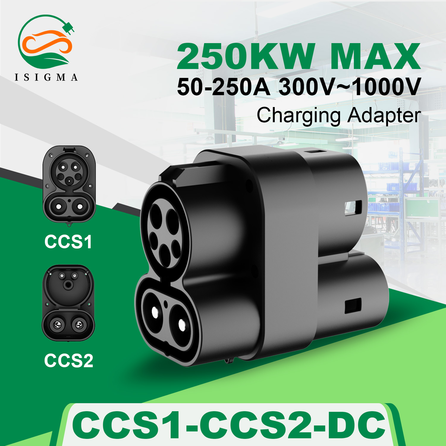 Isigma,CCS1 to CCS2 DC only Ch - Ccs2 To Ccs1 Fast Charge Adapter 250Kw recension och pris