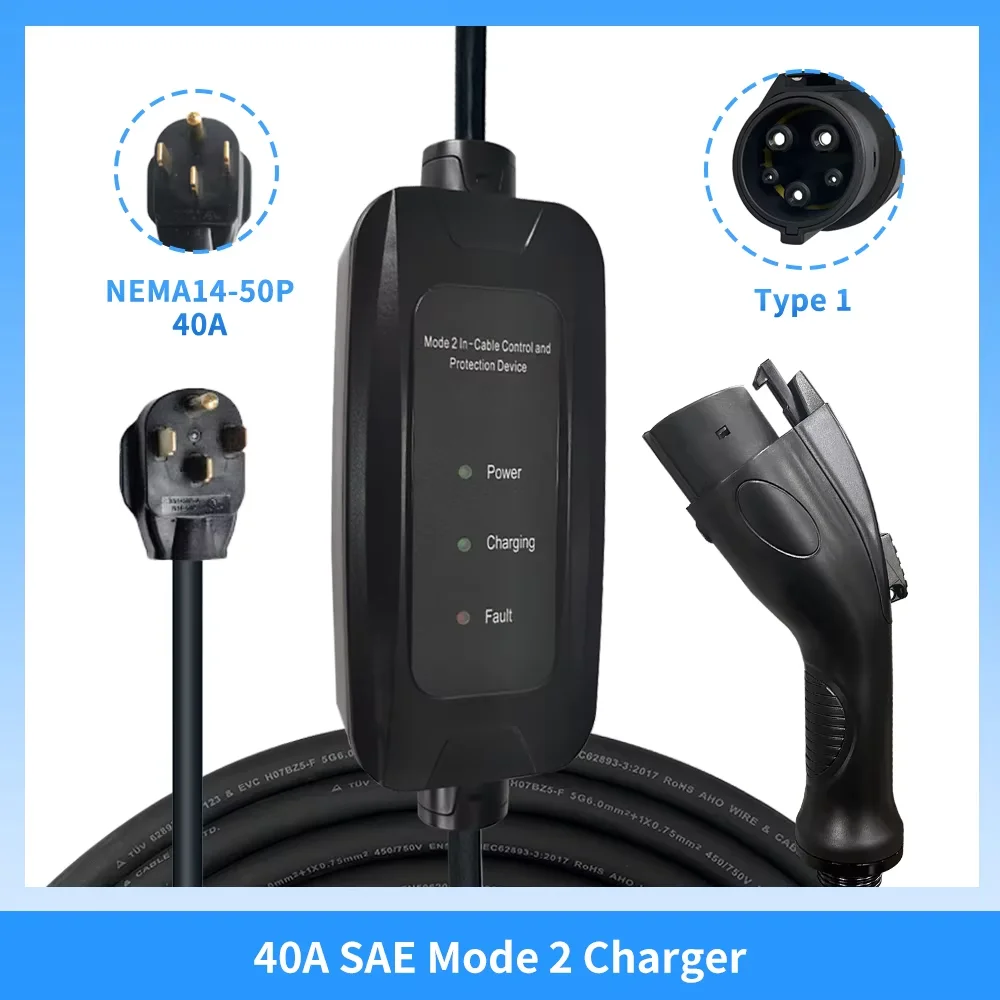 9kw 16A SAE J1772 Type 1 Mobil - Portable Ev Charger recension och pris