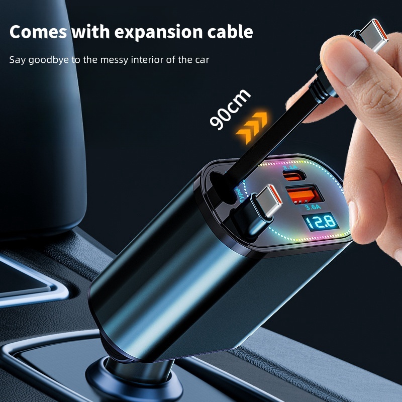 4 IN 1 Retractable Car Charger - Fast Ev Charger recension och pris