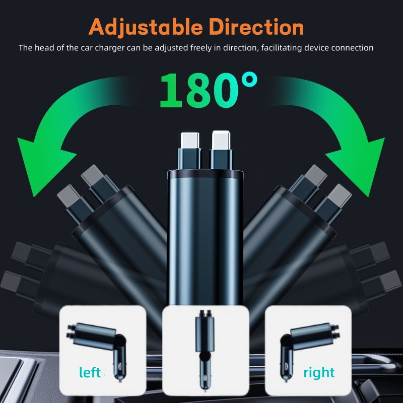 4 IN 1 Retractable Car Charger - Fast Ev Charger recension och pris